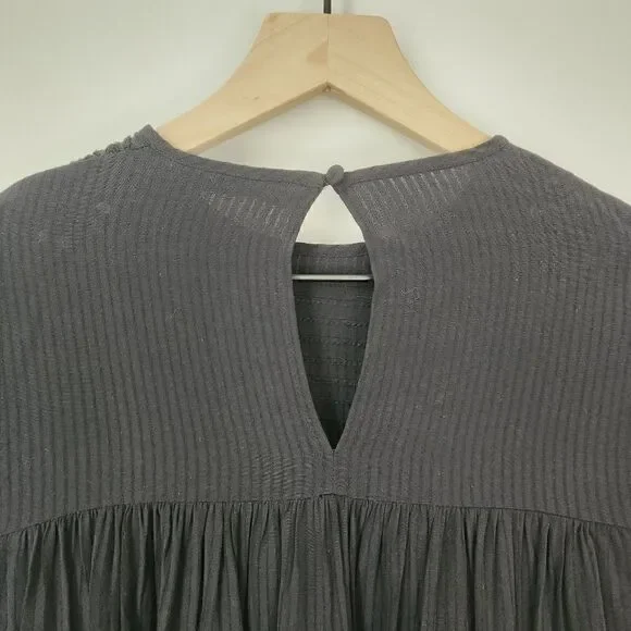 Zara Black Embroidered Peasant Top Size Small - Picture 6 of 7